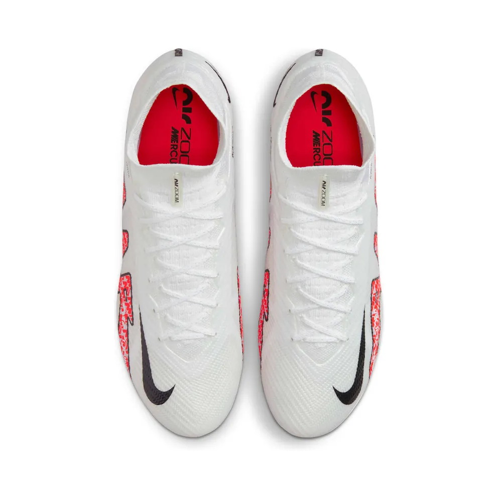 Nike Zoom Mercurial Superfly 9 Elite FG White Bright Crimson (DJ4977-101)