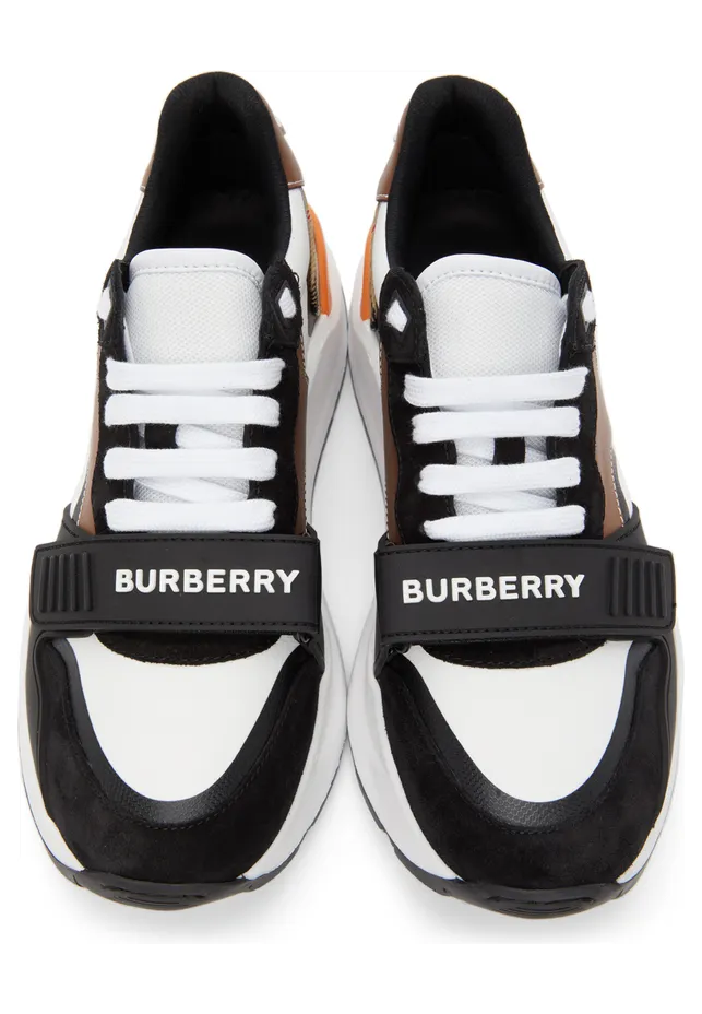 Burberry White & Black Vintage Check Ramsey Low Sneakers (8039112) (5)