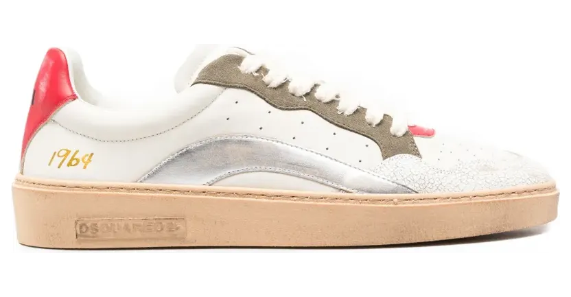 DSQUARED2 met gebarsten effect en vlakken “White” (SNM049401509031)