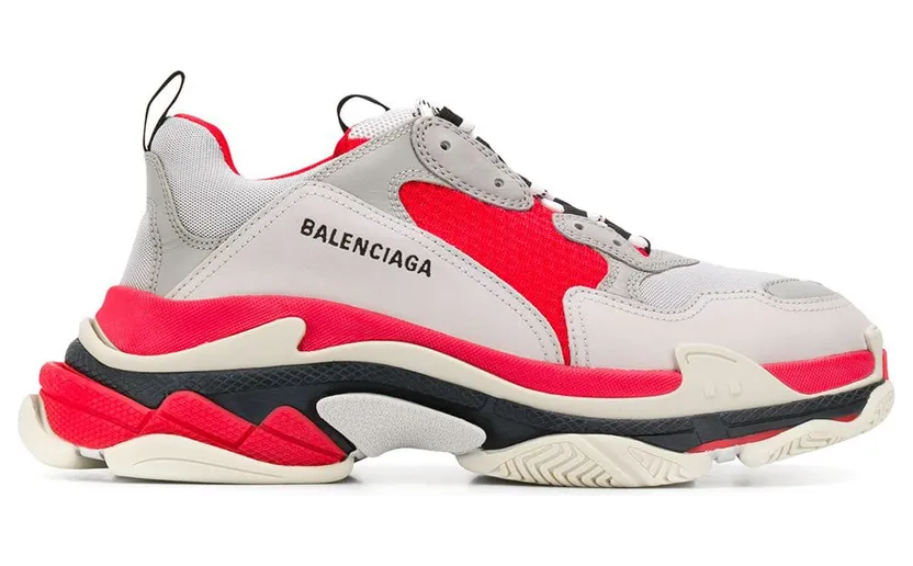Balenciaga Triple S Red Grey White