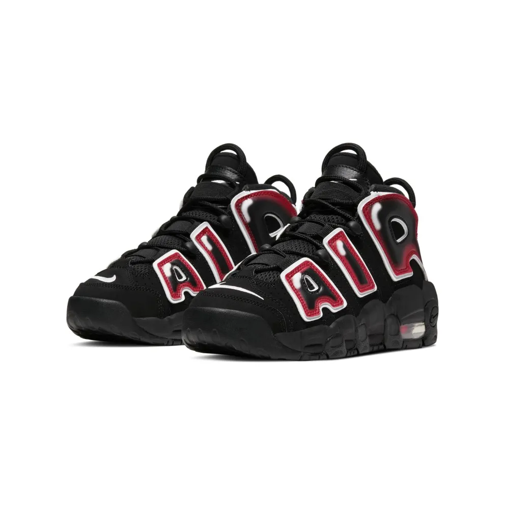 Nike Air More Uptempo Black White Laser Crimson (GS) Black/White-Laser Crimson (415082-010)