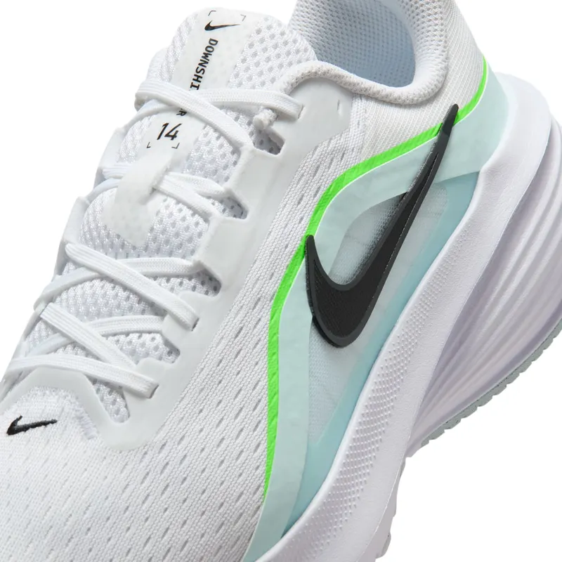 Nike Downshifter 14 White Glacier Blue Green Strike (IB1895-100)
