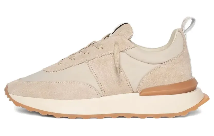 Manière De Voir Monaco Runner aus schwarzem Wildleder und Nylon Nude (MANF031)