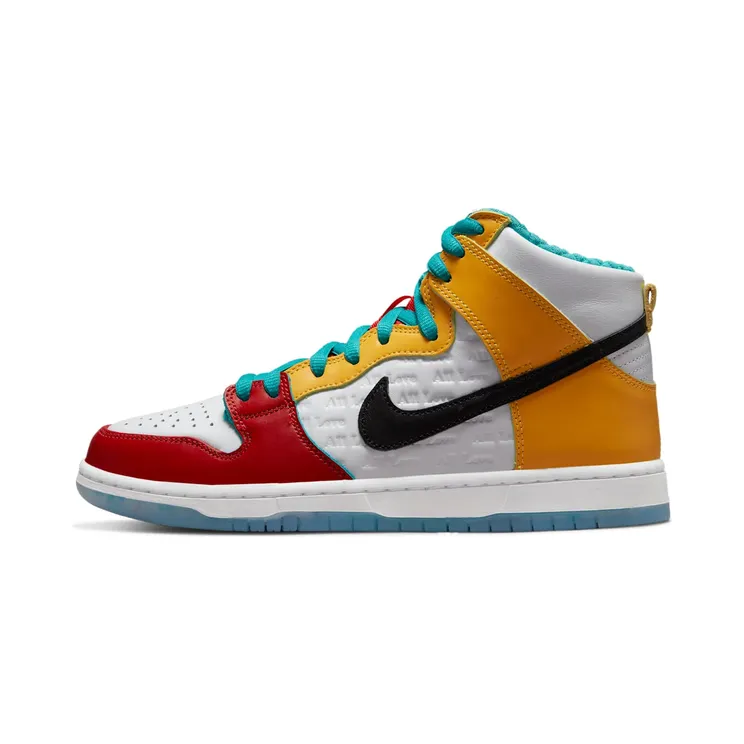 Nike SB Dunk High Pro FroSkate All Love “White / University Red / Spirit Teal / Metallic Gold” (DH7778-100)