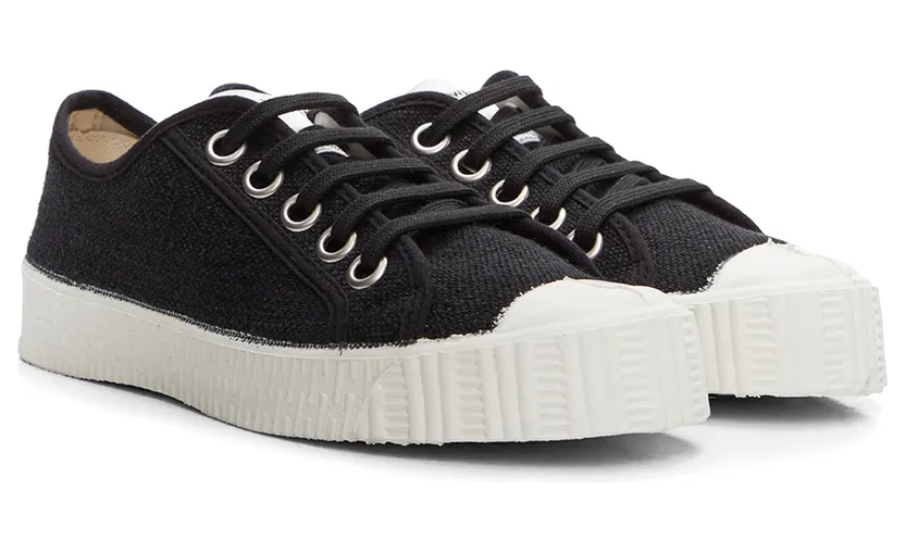 Spalwart Black Linen Special Low Sneakers (34031109999) (4)