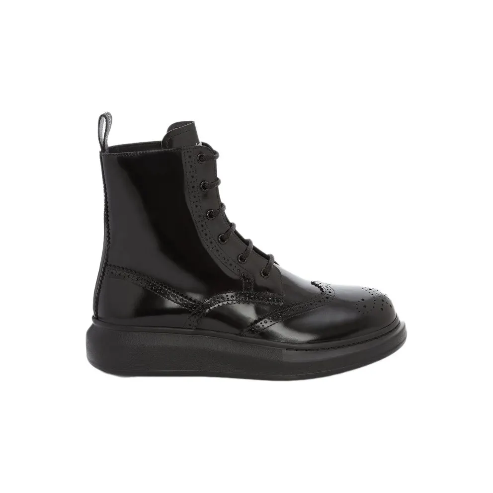 Alexander McQueen Hybrid Chelsea Lace up Boot Black (586199WHX511000)