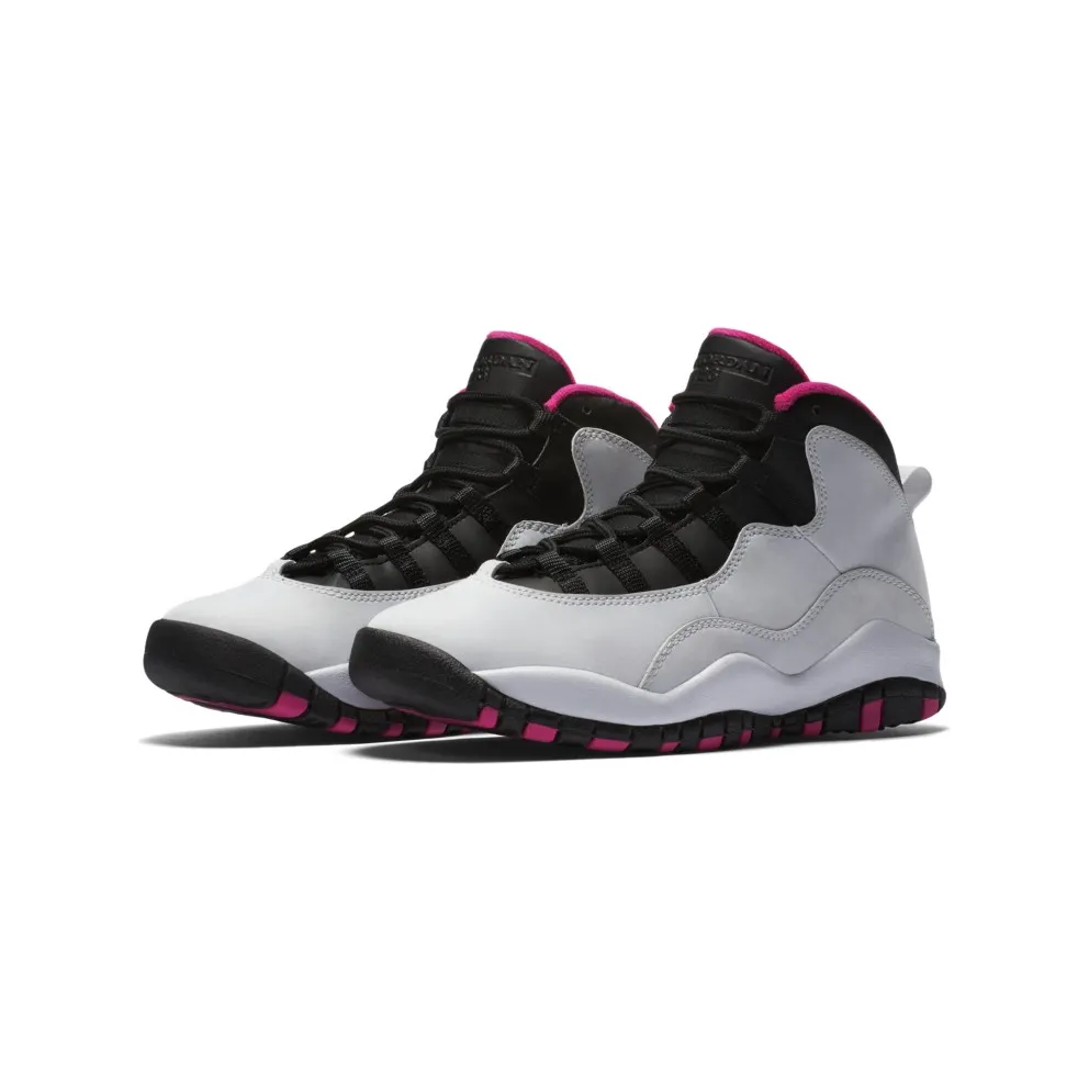 Jordan 10 Retro Vivid Pink (GS) Pure Platinum/Black-Vivid Pink (487211-008)