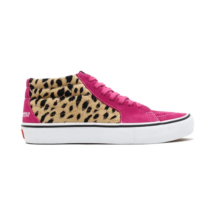Vans Supreme x Sk8-Mid Pro ‘Cheetah Velvet’ Magenta (VN0A347UOPL)