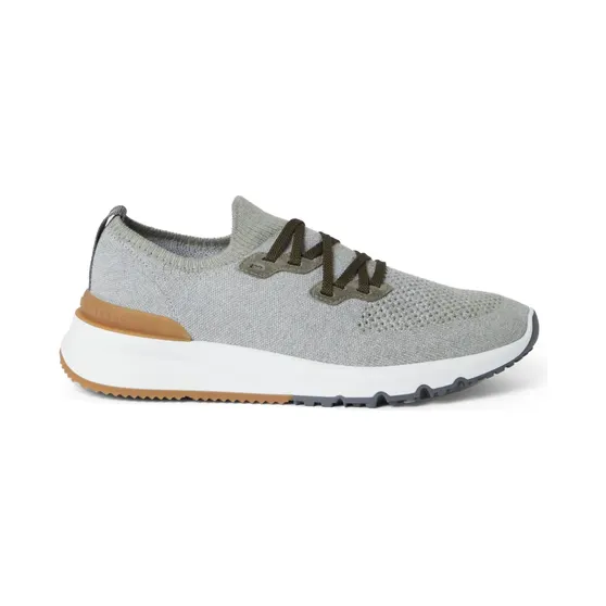 Brunello Cucinelli met logoprint van katoenblend “Grey” (MZUKISO250CEE90)