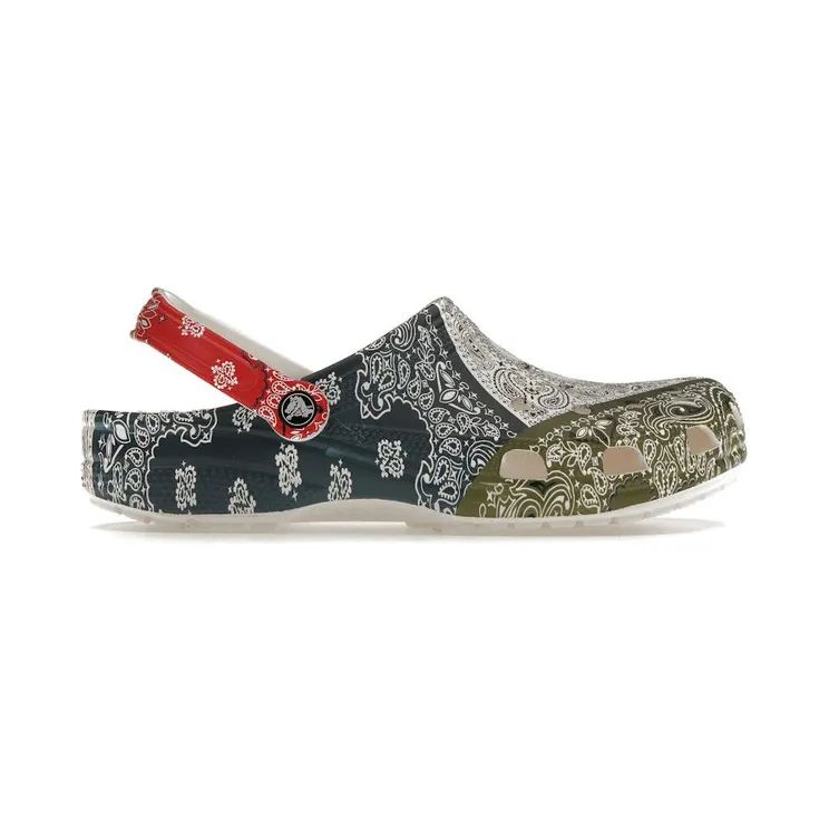 Crocs Classic Fleece Lined Clog Bandana White Red Blue Green (206871-90H)