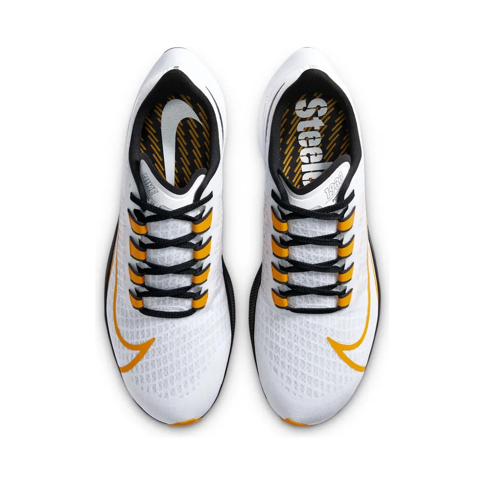 Nike Air Zoom Pegasus 37 Pittsburgh Steelers White/Pure Platinum-Black-University Gold (CZ5463-100)