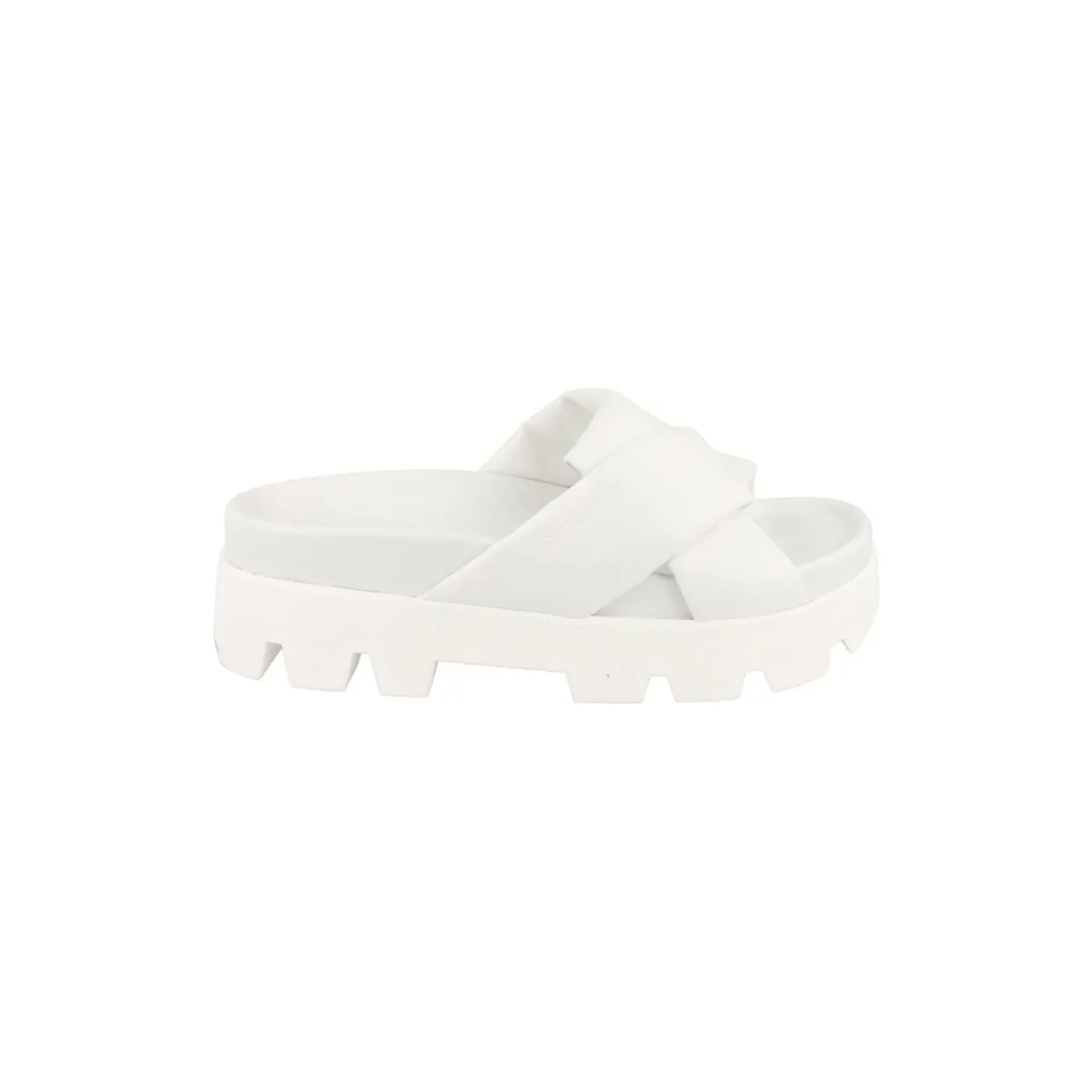 Ferragamo Air Lug Leather Slides White (01F316-761416)