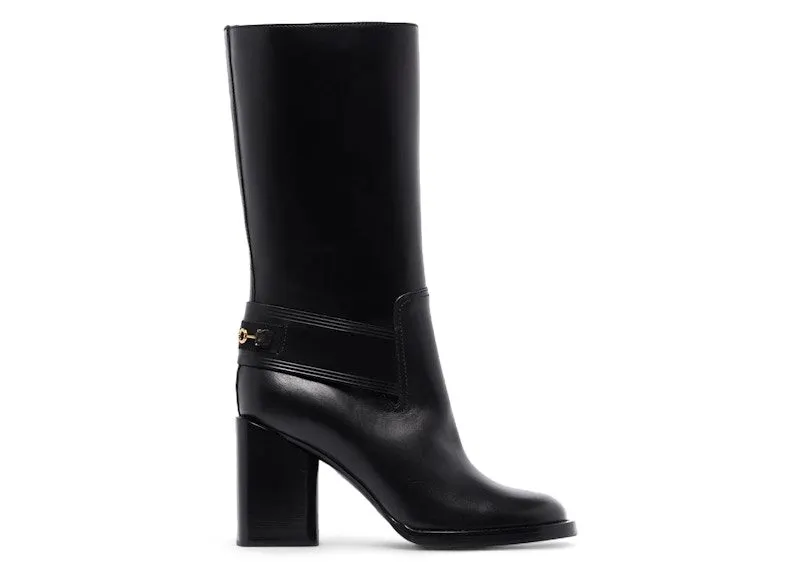Ferragamo Gancio Horsebit 85mm Boots Black (01B198742934)