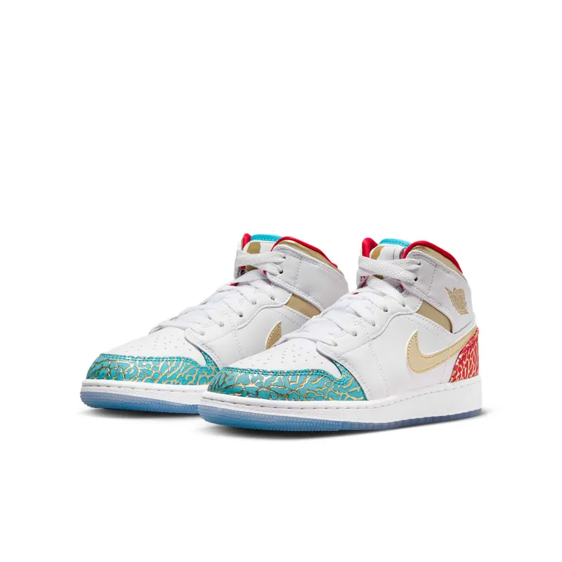 Jordan 1 Mid Sneaker School NC to Chicago (FB2212-100)