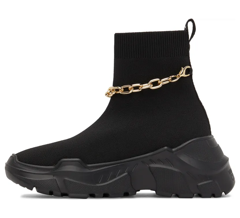 Versace Jeans Couture Black Knit Speedtrack High-Top Sneakers (E72VA3SC1EZS035) (3)