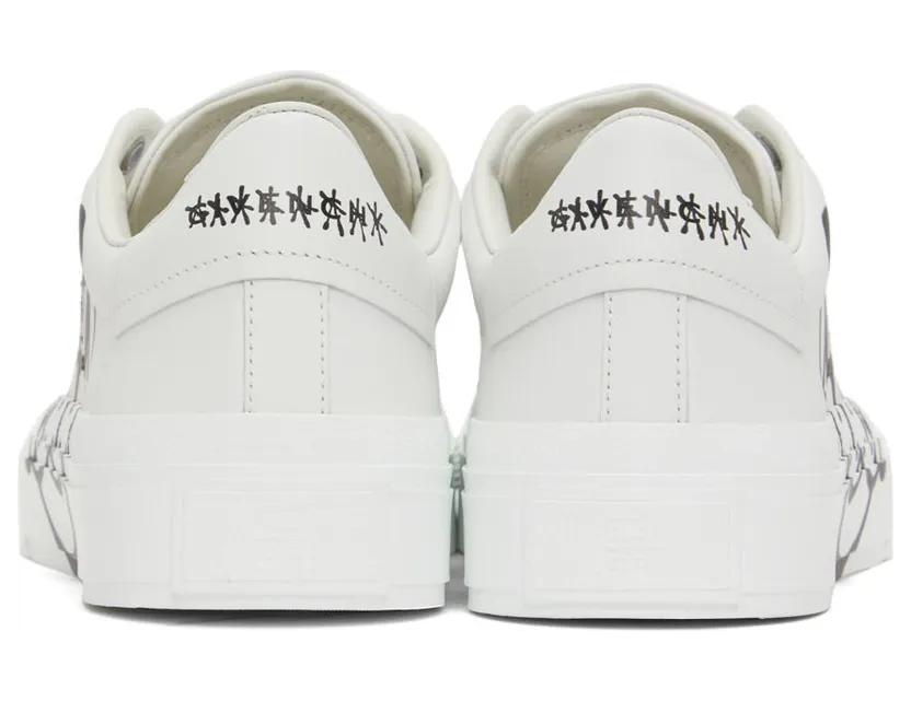 Givenchy White Graphic City Court Sneakers (BE0027E19Y116) (4)