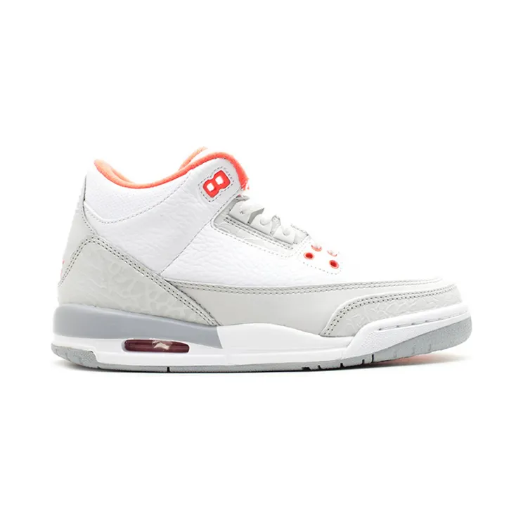 Air Jordan 3 Retro GS White/Crimson-Ntrl Gry-Wlf Gry (441140-101)
