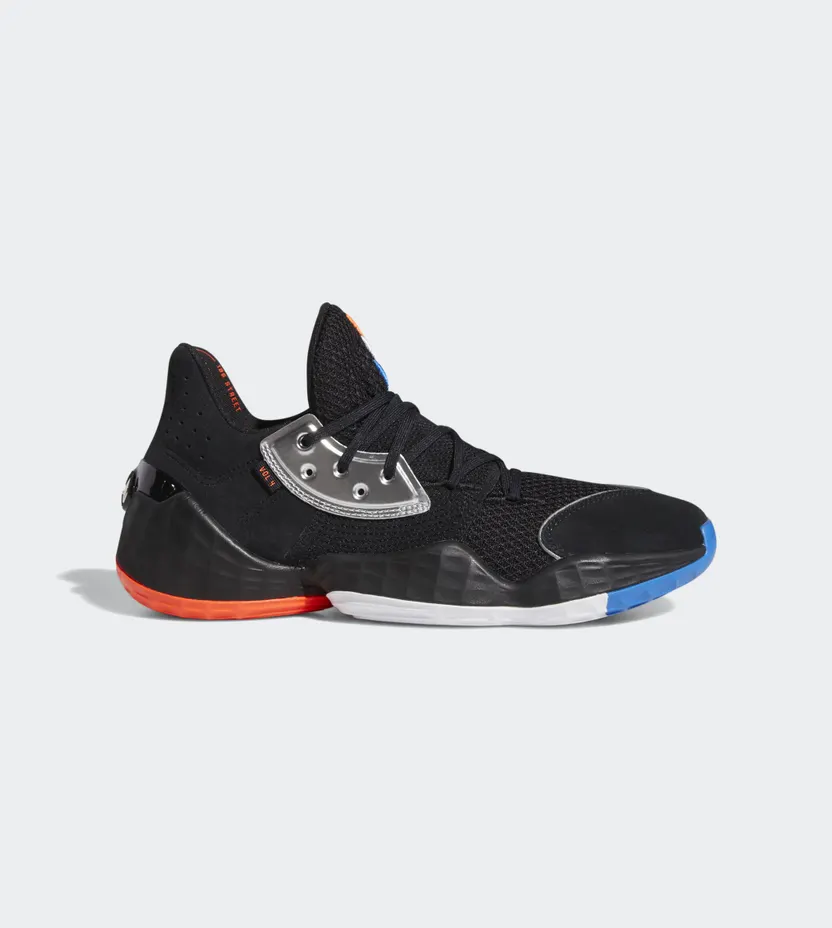 Adidas Harden Vol. 4 ‘Barbershop’ Core Black/Silver Metallic/Bright Blue (F97187)