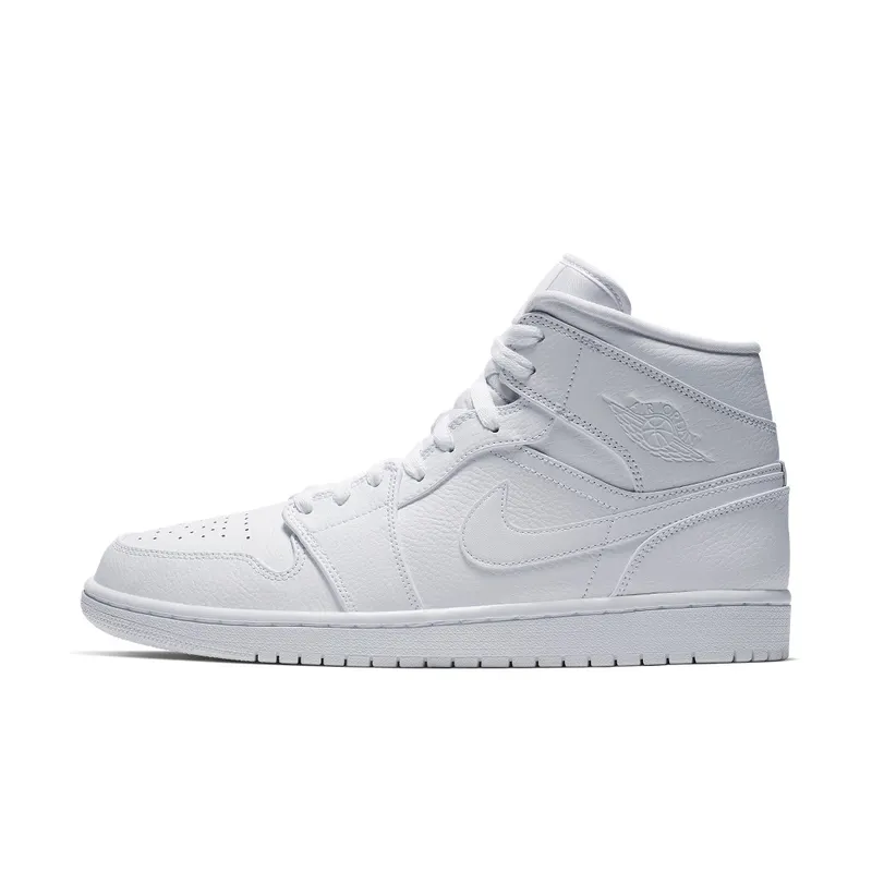 Air Jordan Nike AJ I 1 Mid Triple White (2019) (554724-129)