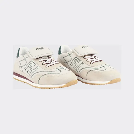 Fendi Leather Sneakers with Embroidered FF Monogram Multicolor (JMR562AWK5F1V9Q)