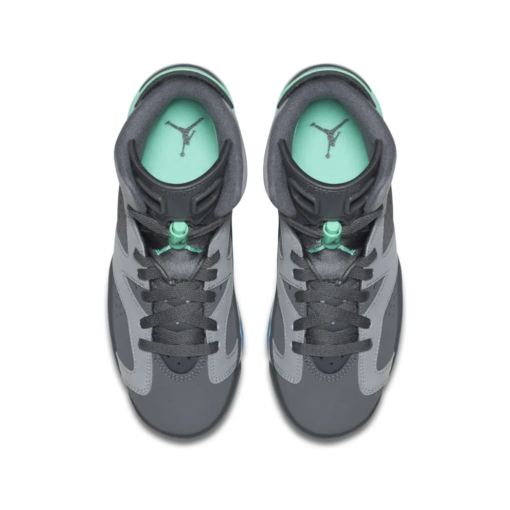 Jordan 6 Retro Green Glow (GS) Cement Grey/Green Glow-Dark Grey-Gorge Green (543390-005)