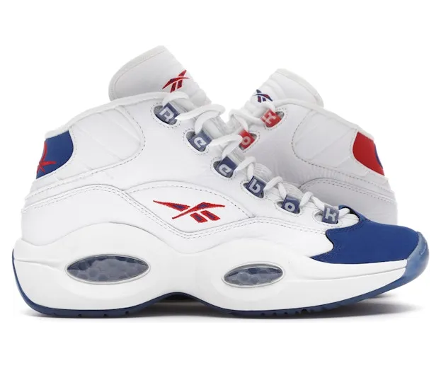 Reebok Question Mid Double Cross (GS) White/Collegiate Royal-Primal Red (Other Brands Other)