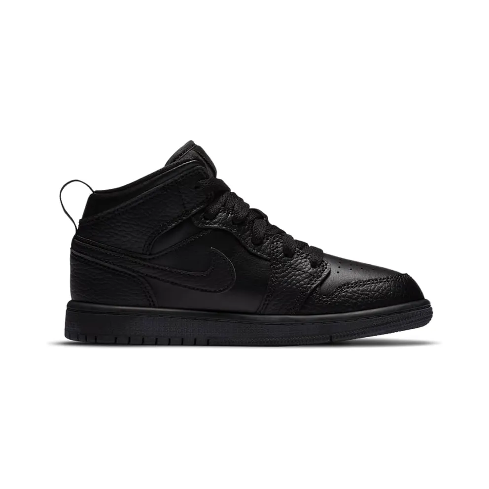 Jordan 1 Mid Younger Kids’ Black (640734-091)
