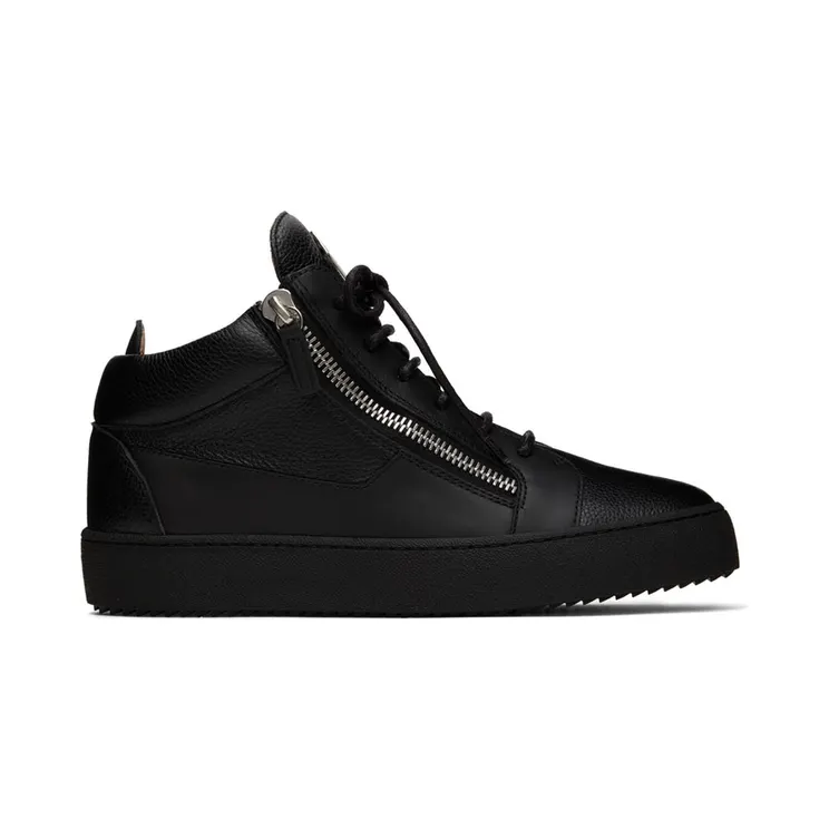 Giuseppe Zanotti Black Grained Kriss High-Top Sneakers (RU70009 77560)