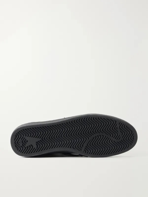 Golden Goose Ball Star Distressed Suede-Trimmed Leather Sneakers Black (GMF00117.F008743) (3)