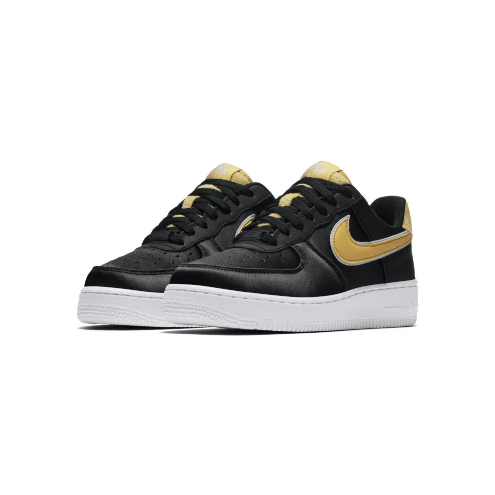 Nike Air Force 1 Low Satin Black Wheat Gold (W) Black/Wheat Gold (AA0287-005)
