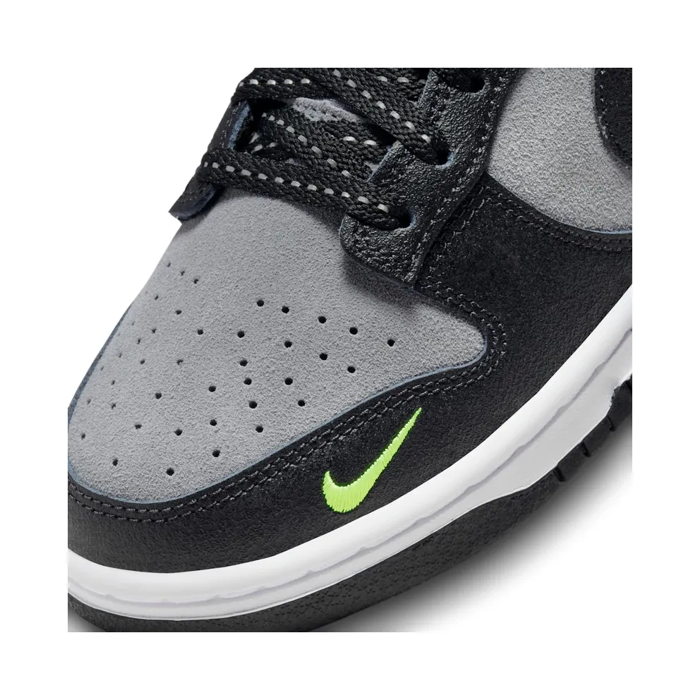 Nike Dunk Low Black Cool Grey Volt Mini Swoosh (FQ2205-001)