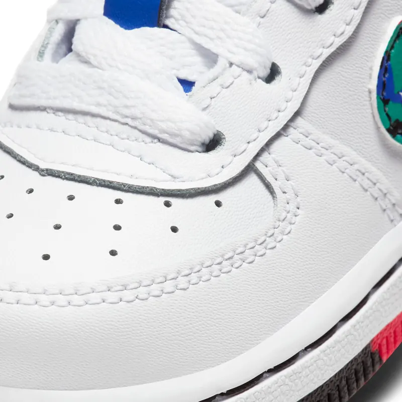 Nike Air Force 1 Low Crayon White Multi (TD) White/Hyper Blue-Neptune Green-Multi-Color (CU4635-100)