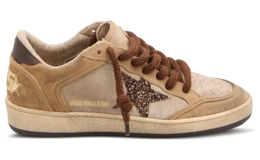 Golden Goose Ball Star leren sneakers met ster-applicatie – Beige (GWF01034F008067)