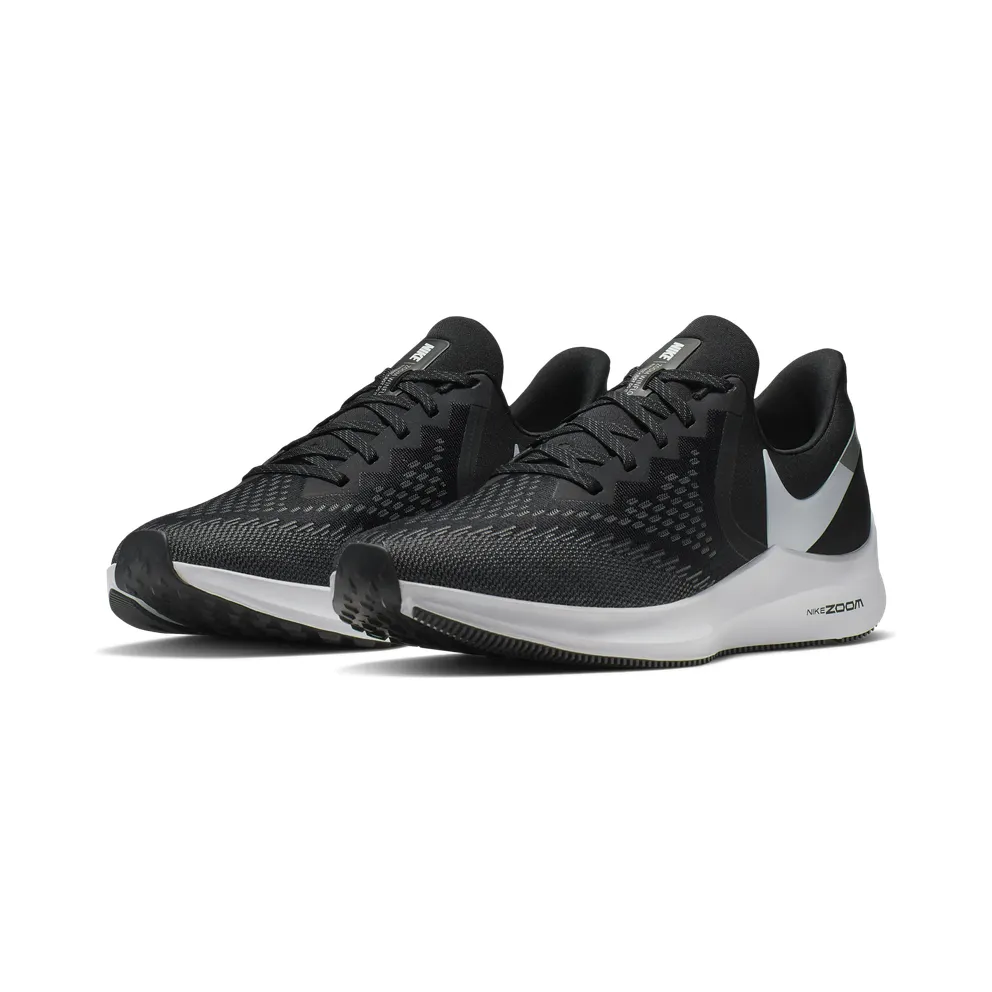 Nike Zoom Winflo 6 Black White Dark Grey Black/White-Dark Grey-Metallic Platinum (AQ7497-001)
