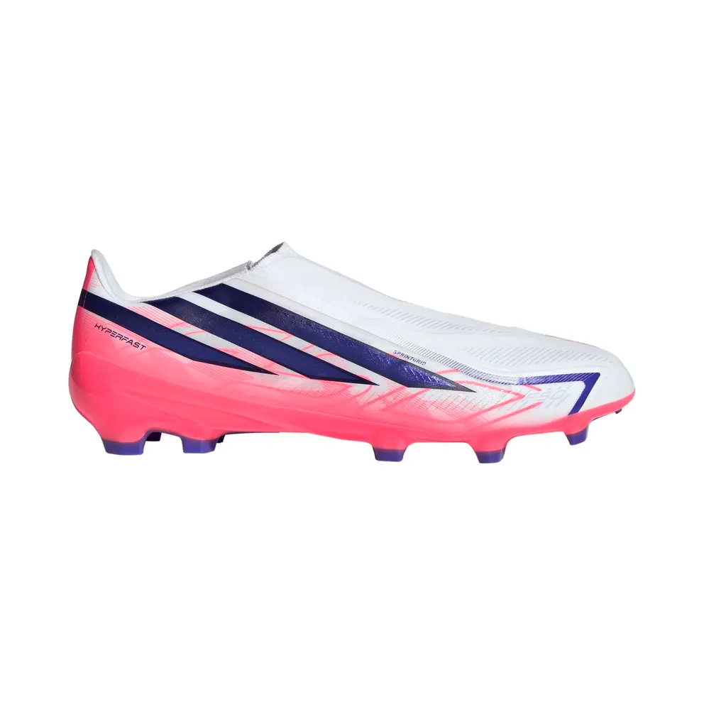 adidas F50 Hyperfast League Laceless Firm Ground Football Boots “Cloud White / Solar Purple / Solar Turbo” (KJ3415)