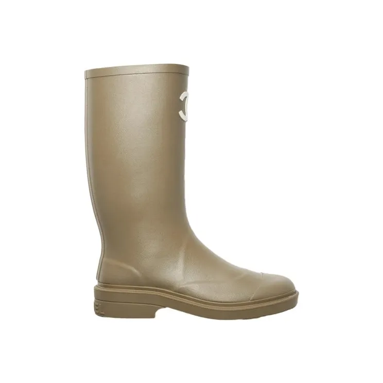 Chanel Rubber Rain Boots Dark Beige (G39620 X56326 0Q303)