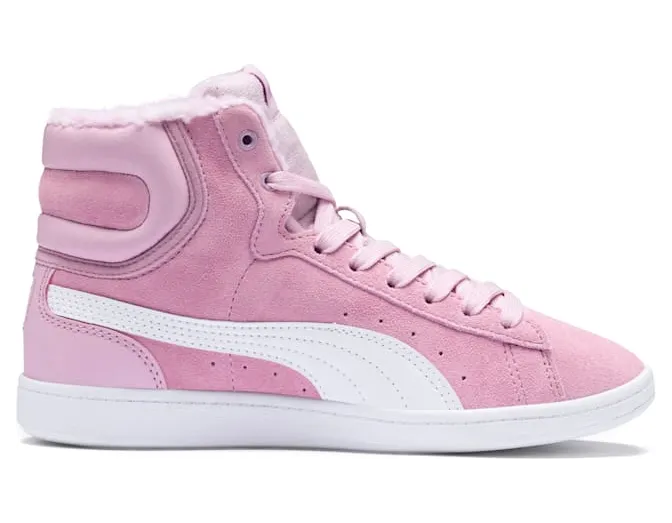 Puma Vikky Mid Fur hoge kinderschoenen Roze/Wit (366854-02)