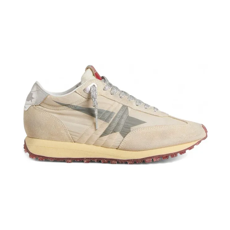 Golden Goose Marathon Beige Nylon Grey Star Red (GWF00683-F007399-15260)