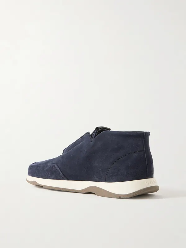 Berluti Échappée Scritto Suede Slip-On Blue (S6272-001)
