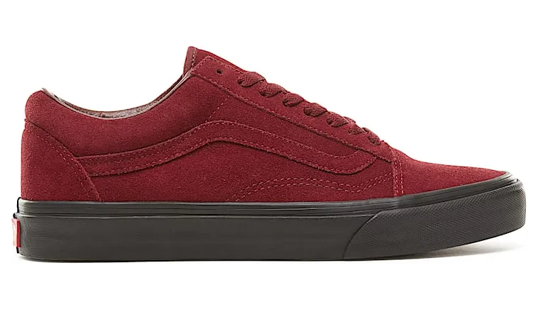 VANS Suède Black Outsole Old Skool Schoenen (Rood)