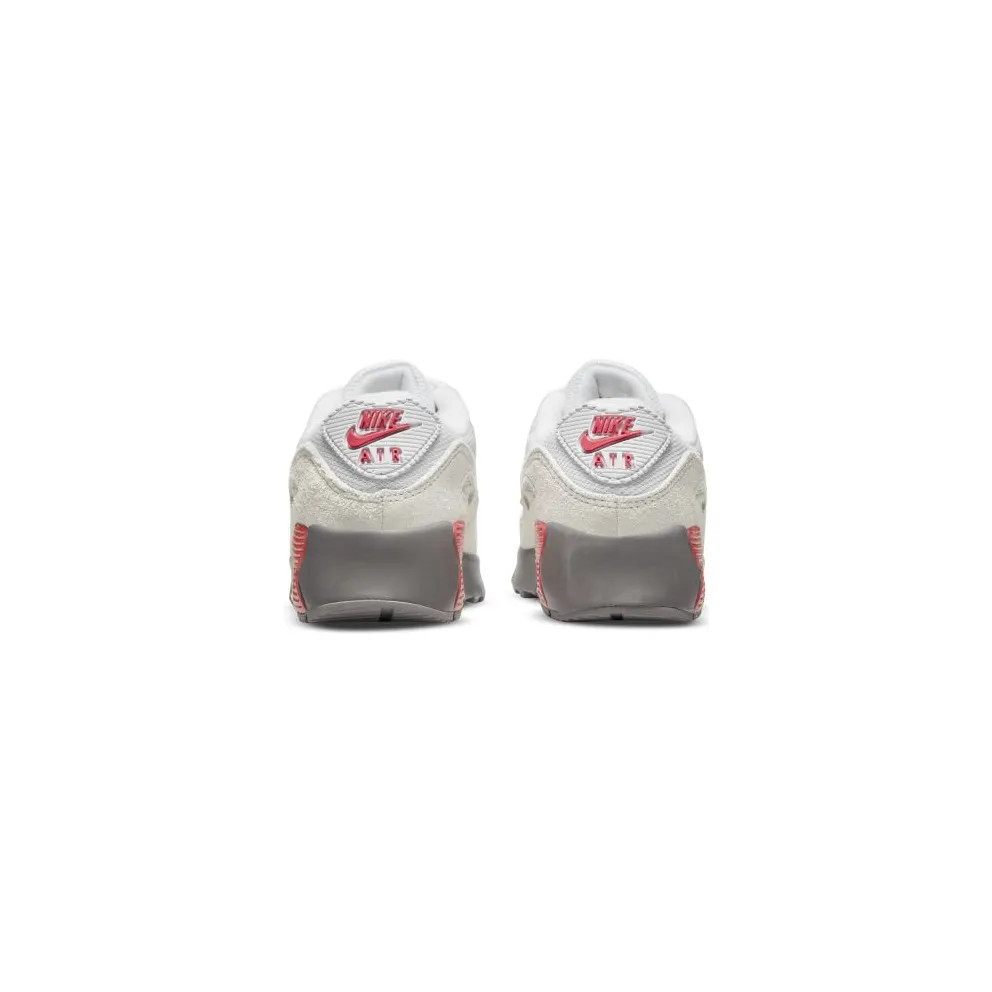 Nike Air Max 90 White Flat Pewter Red (PS) (CD6867-116)