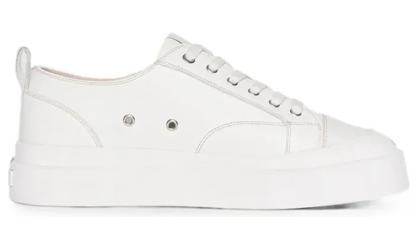 Manière De Voir Vienna leren met contrasterende stiksels “White” (MANF0271)