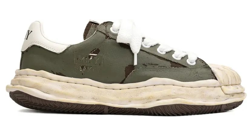Maison MIHARA YASUHIRO Blakey low-top sneakers met gescheurde film – Groen (A15FW727)