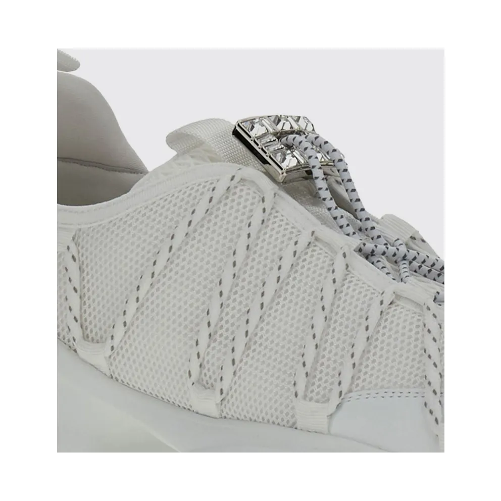 Roger Vivier Viv’ Zag Mesh with Jewel Detail White (RVW75644240V53B001)