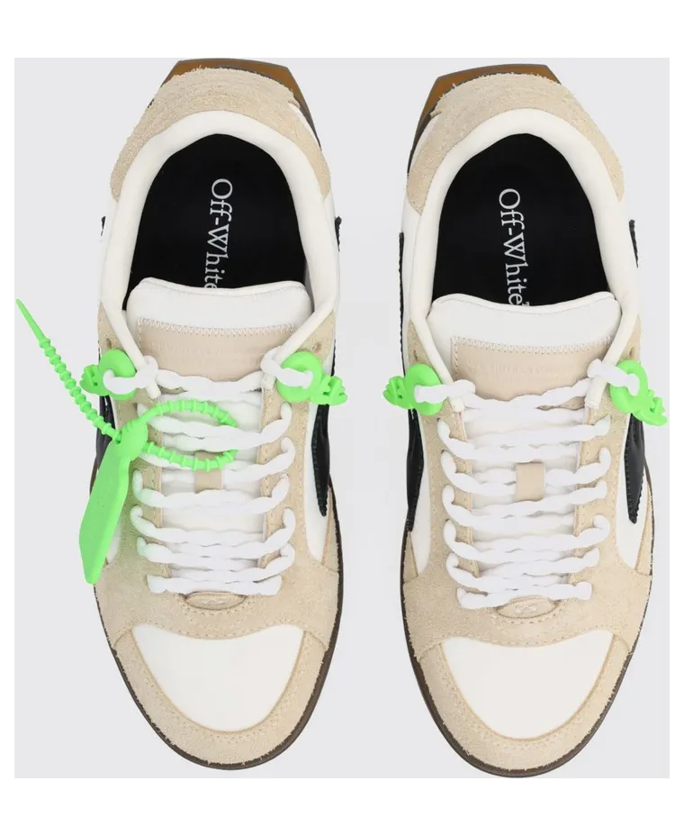 Off-White End of Play Low-Top Sneakers in Leather and Nylon with Iconic Tag White (W28NS6F0026865) (3)