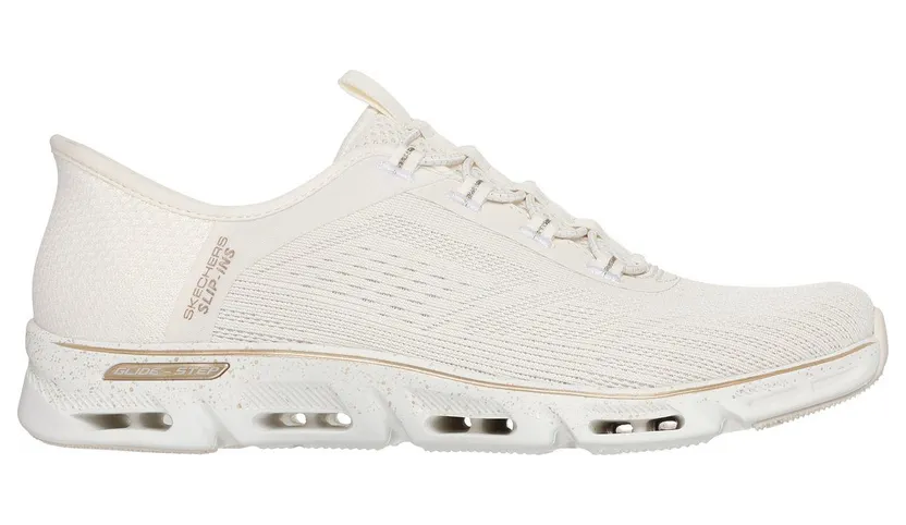 Skechers Slip-ins: Glide-Step Gratify – Pace – Natuurlijk / Gold – “Beige” (104610 NTGD)