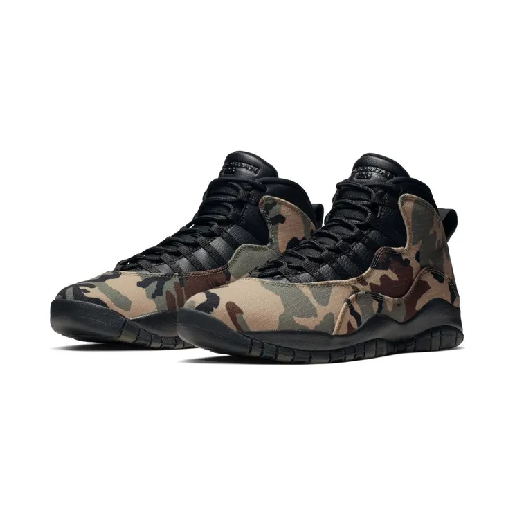 Air Jordan 10 Retro Woodland “Desert Camo / Light Chocolate / Urban Haze / Black” (310805-201)