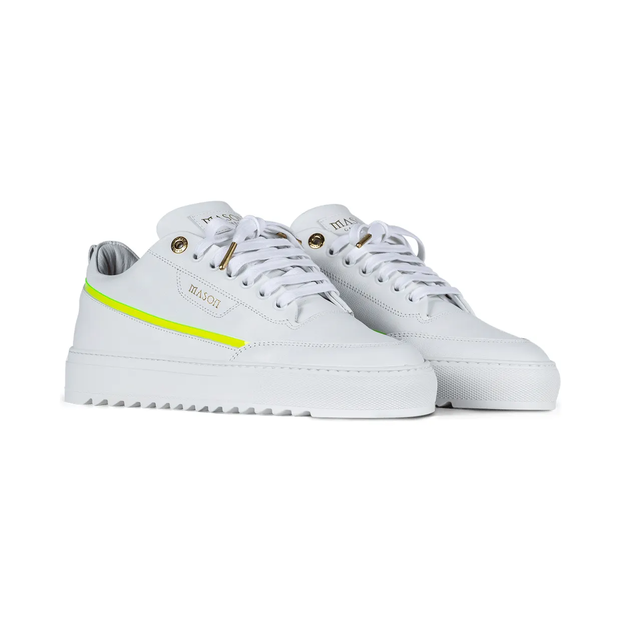 Mason Garments Torino Leather/Stamp/Translucent White/Fluo Green (FW20-18B)