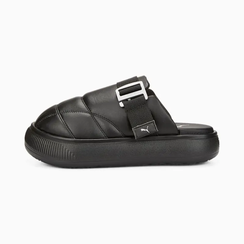 Puma Suede Mayu Leather Mule Black Silver (388598-01)