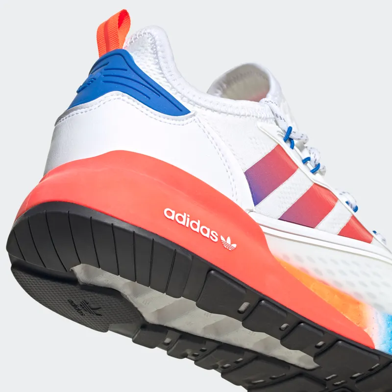 adidas ZX 2K Boost White Solar Red Blue Cloud White/Solar Red/Blue (FV9996)